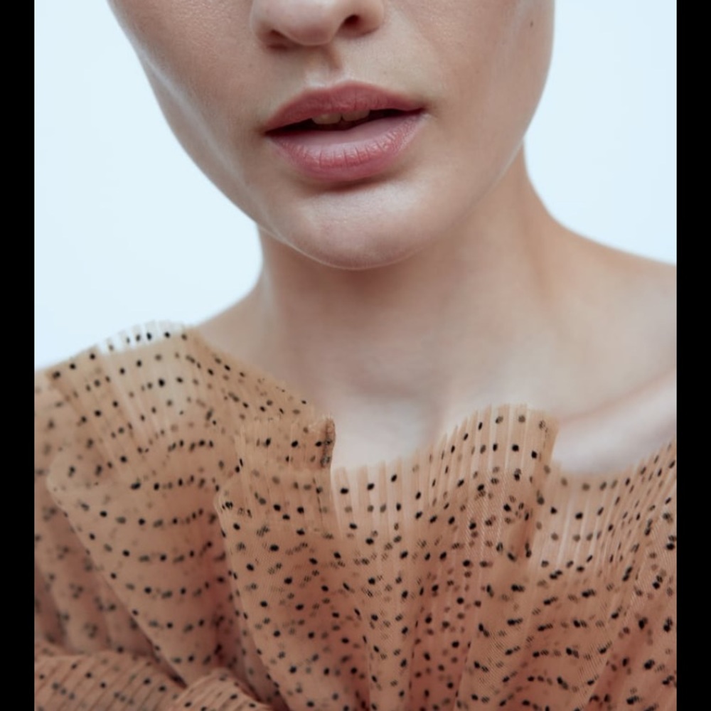 Zara Brown Ruffled Crop Top - Picture 7 of 12